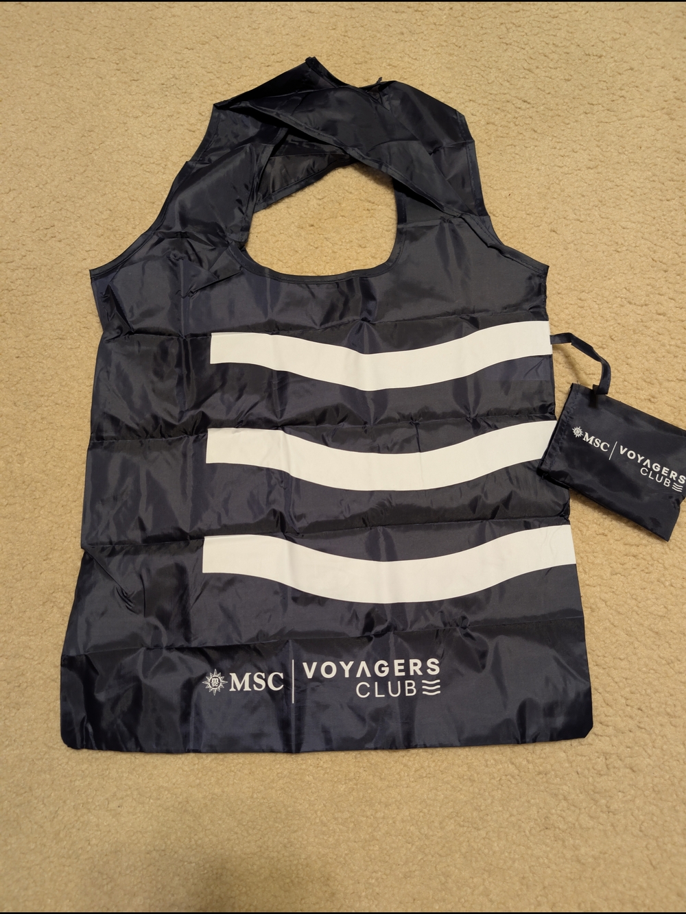 2 MSC Voyagers Club Foldable Tote Bag - Navy & White